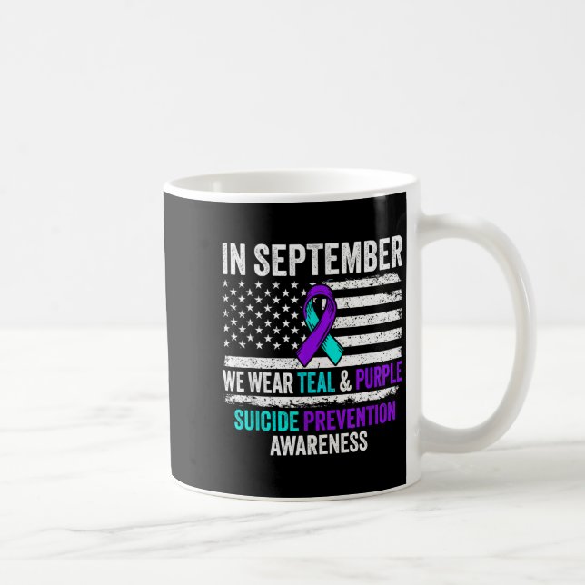 In September Wear Teal Purple Suicide Prevention A Kaffeetasse (Rechts)
