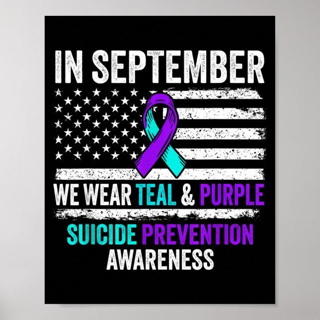 In September Wear Teal Purple Suicide Prevention A Poster (Vorne)