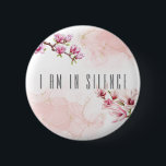 In Silence Meditation Button for Retreat Spring #1<br><div class="desc">Eine sanfte,  ruhige Erinnerung,  still zu halten,  zu atmen,  still zu sein,  sich zu meditieren oder einfach nicht mit jemandem wollen. Mit einem beruhigenden Design,  das friedlich ist,  ohne aggressiv zu sein,  ist es ideal,  um in aller Ruhe und in aller Ruhe Augenblicke zu schaffen.</div>