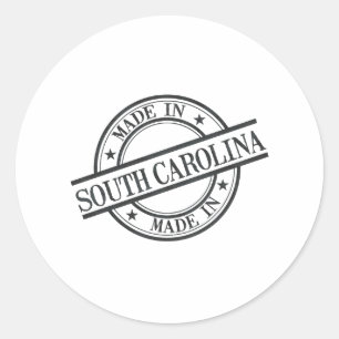 In South Carolina Briefmarke Logo Schwarz Runder Aufkleber