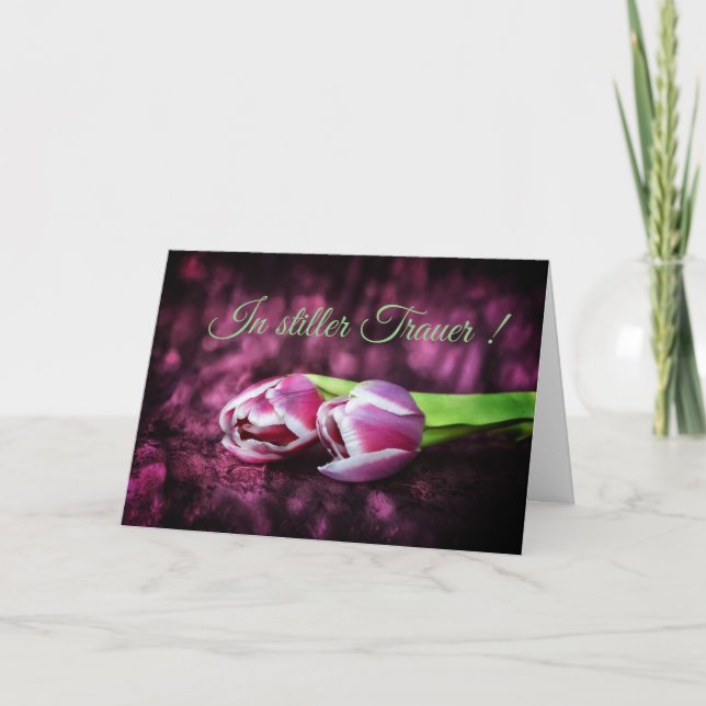 In stiller Trauer mit zwei Tulpen Karte (Vorderseite)