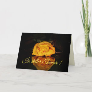 In stummer Trauer mit gelber Rose Karte