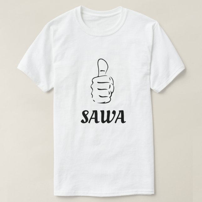 In Swahili (sawa) geht es nach oben und okay T-Shirt (Design vorne)