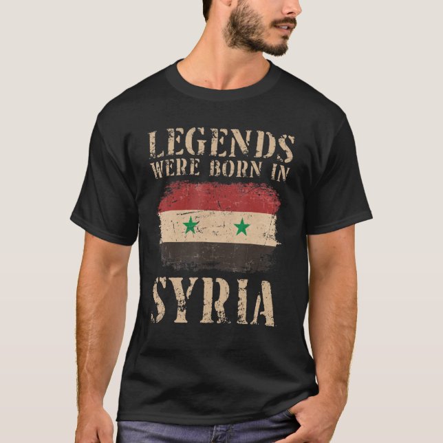 In Syrien waren Vintage syrische Flaggenlegierunge T-Shirt (Vorderseite)