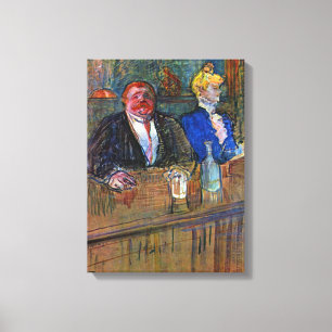 In The Bar von Toulouse Lautrec, Vintage Fine Art Leinwanddruck