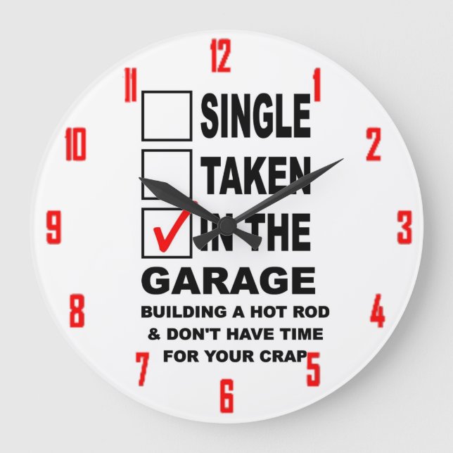 IN THE GARAGE BUILDING A HOT ROD GROßE WANDUHR (Vorderseite)