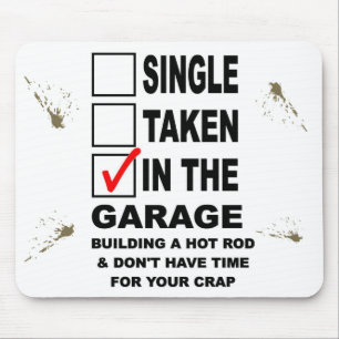 IN THE GARAGE BUILDING A HOT ROD MOUSEPAD