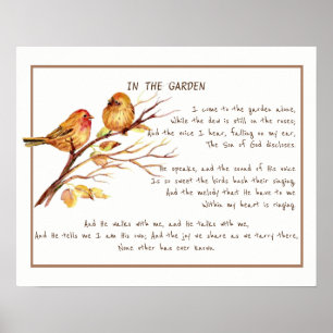 ~In the Garden Comforcieren Hymn Garden Bird Art Poster