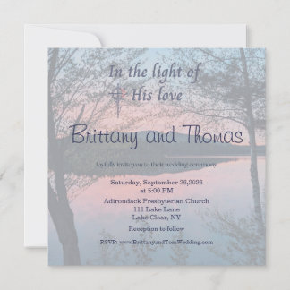 In the Light of His Love Photo Wedding Invitation Einladung