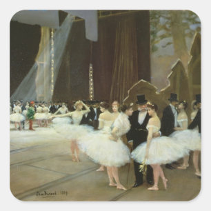 In the Wings at the Opera House, 1889 Quadratischer Aufkleber