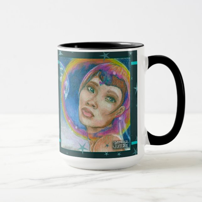 In the World Beyond Space Fantasy Portrait Tasse (Rechts)