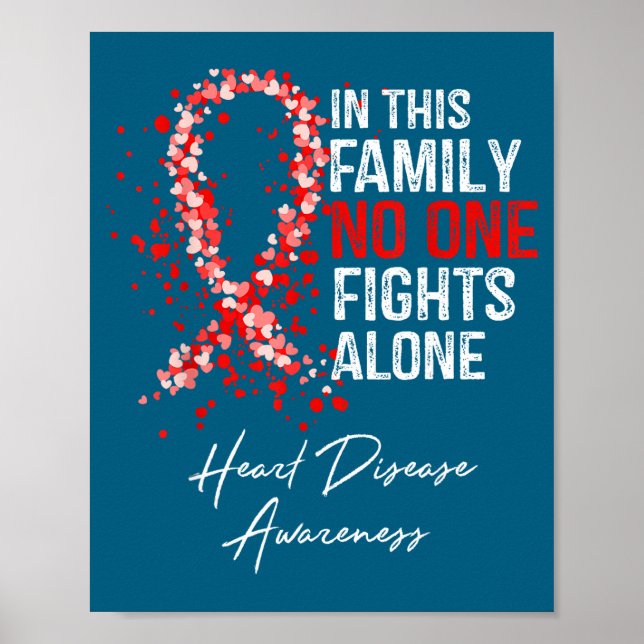 In This Family Fights Alone Heart Disease Awarenes Poster (Vorne)