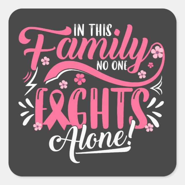 In this Family Nobody Fights Alone Quadratischer Aufkleber (Vorderseite)