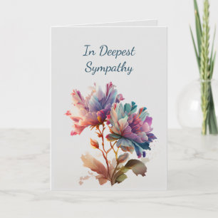 In tiefster Anteilnahme Aquarell Vintage-Rosen Karte