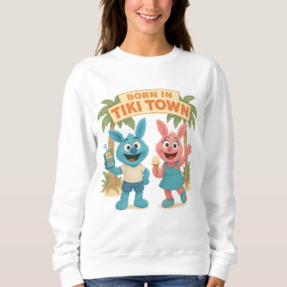 In Tiki Town geboren – Snibbi & Snibbo Cartoon-Shi Sweatshirt