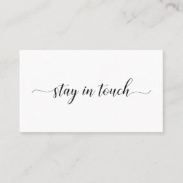 In Touch bleibe Elegantes Schwarzes Skript-Minimal Visitenkarte