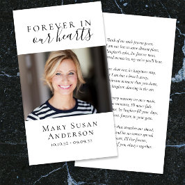 In unserem Herzen Minimalistische Beerdigungskarte