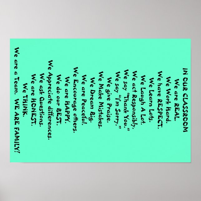 In unserem Klassenzimmer Poster (Vorne)