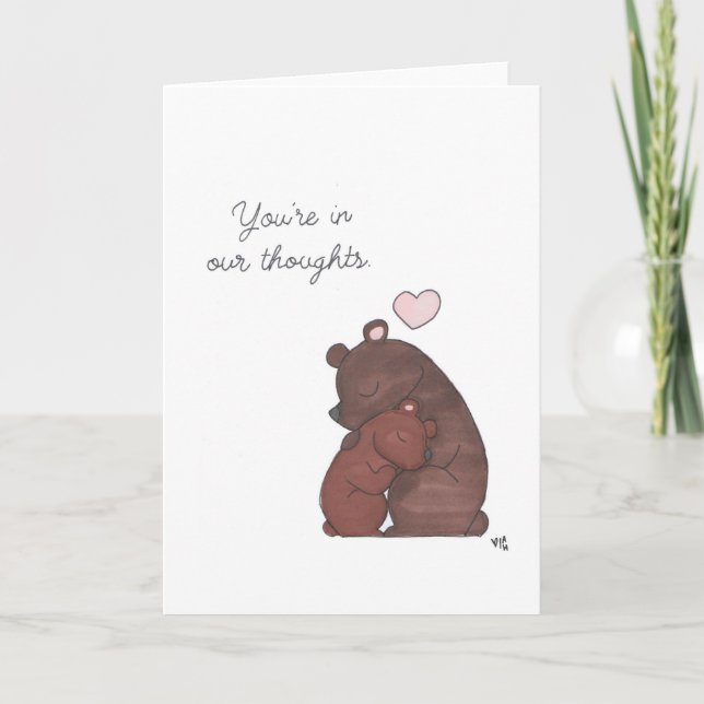 In unseren Gedanken Bears Card Dankeskarte (Vorderseite)