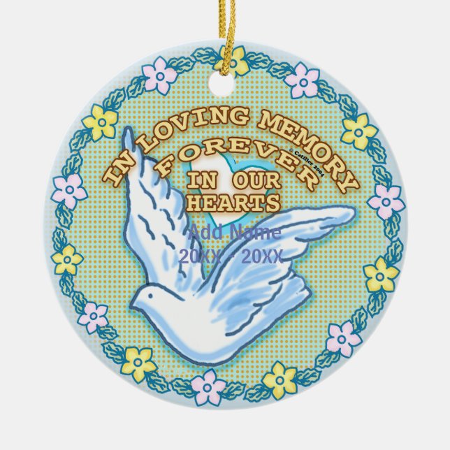 In unseren Herz-Gedächtnisornamenten Keramik Ornament (Vorne)