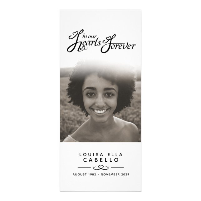 In unseren Herzen Beerdigung Programm weiß schwarz (Hinten)