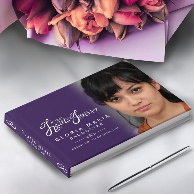 In unseren Herzen für immer Beerdigung Foto lila S Gästebuch (Von Creator hochgeladen)