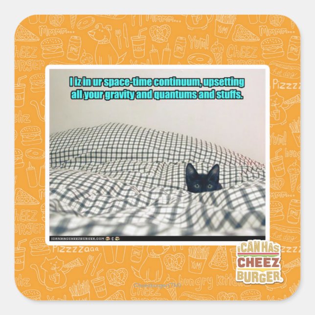 In unserer Weltraumzeit Kontinuum Quadratischer Aufkleber (Vorderseite)