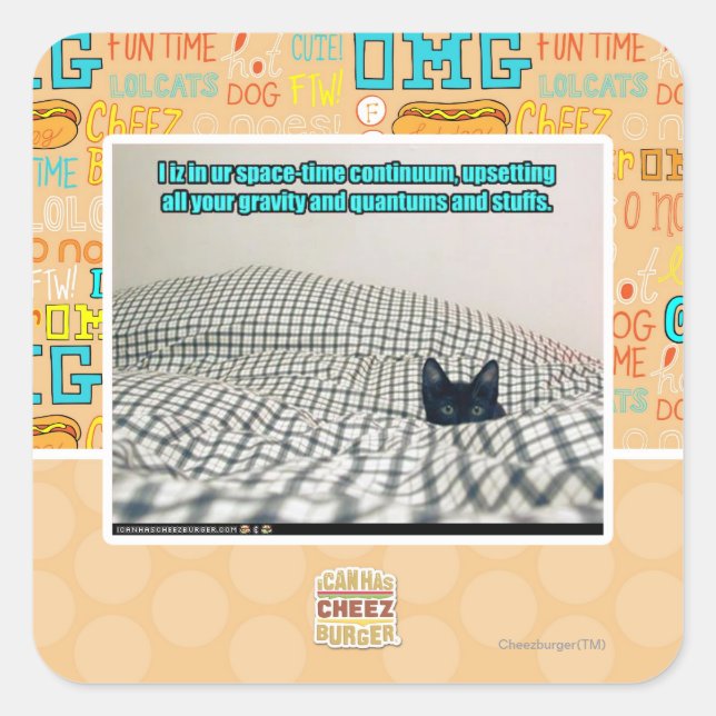 In unserer Weltraumzeit Kontinuum Quadratischer Aufkleber (Vorderseite)