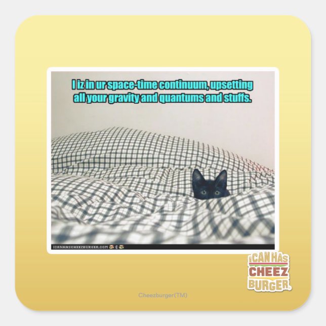 In unserer Weltraumzeit Kontinuum Quadratischer Aufkleber (Vorderseite)