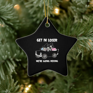 in Verlierer gehen wir Hexenkraftwagen Keramik Ornament