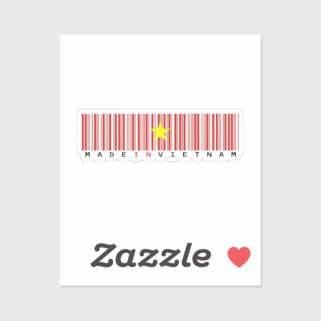 In-Vietnam-Barcode-Flag-Design Aufkleber (Blatt)