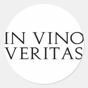 In Vino-Veritas-Aufklebern Runder Aufkleber