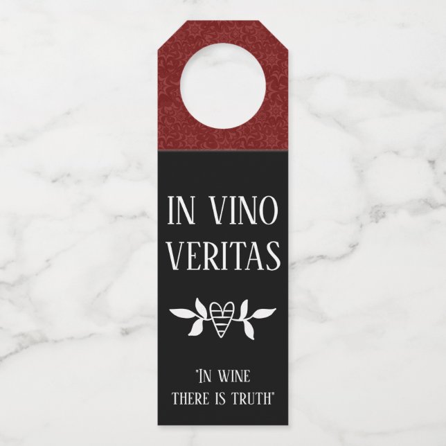 IN VINO VERITAS "In Wine There is true" Flaschenanhänger (Vorderseite)