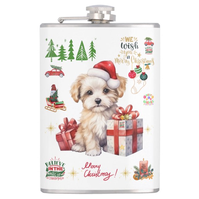 in Vinyl eingeschlagener Flachmann (Vorderseite)