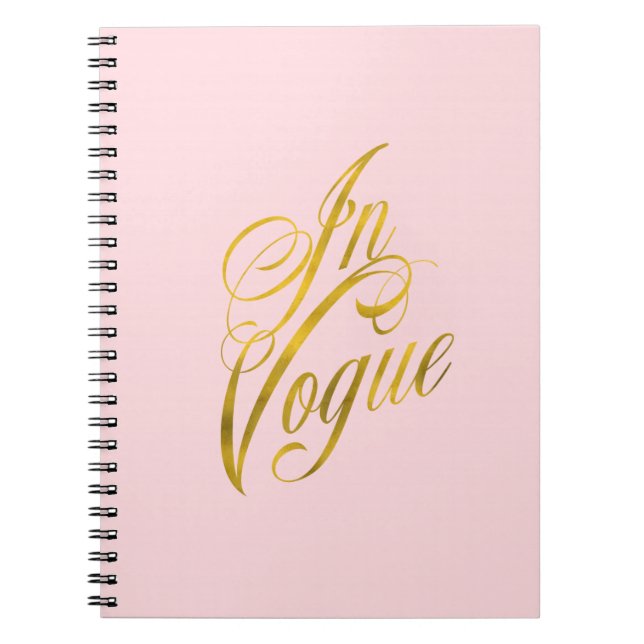 In Vogue Quote Imitate Gold Foil Metallic Mode Notizblock (Vorderseite)