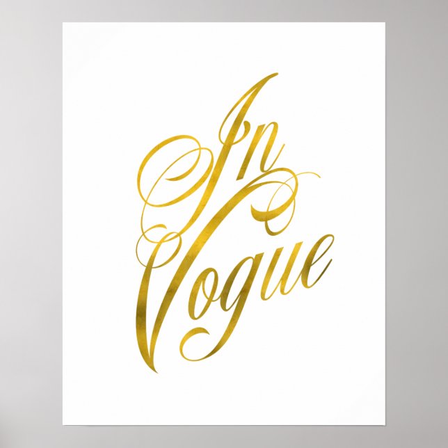 In Vogue Quote Imitate Gold Foil Metallic Mode Poster (Vorne)