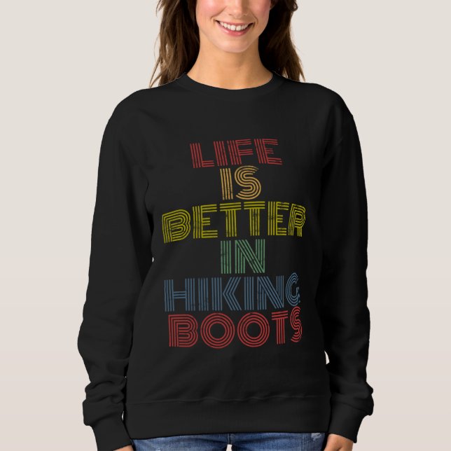 In Wanderstiefeln Camping Berge Retro  1 Sweatshirt (Vorderseite)