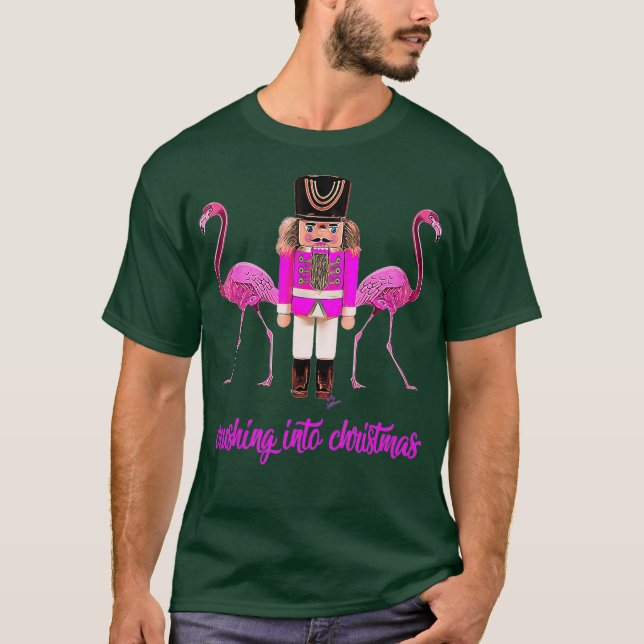 in Weihnachten flamingo pink nutcracker T-Shirt (Vorderseite)