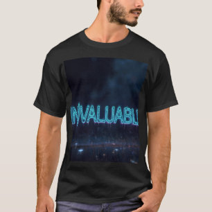 (IN)WERTVOLLES Neon Cyan Tech-Typografie-T-Shirt T-Shirt