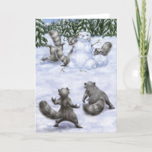 In West Coast Christmas: Raccoons Feiertagskarte