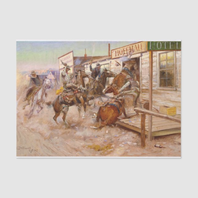 In Without Knocking, 1909 von Charles M Russell Seidenpapier (Vorderseite)