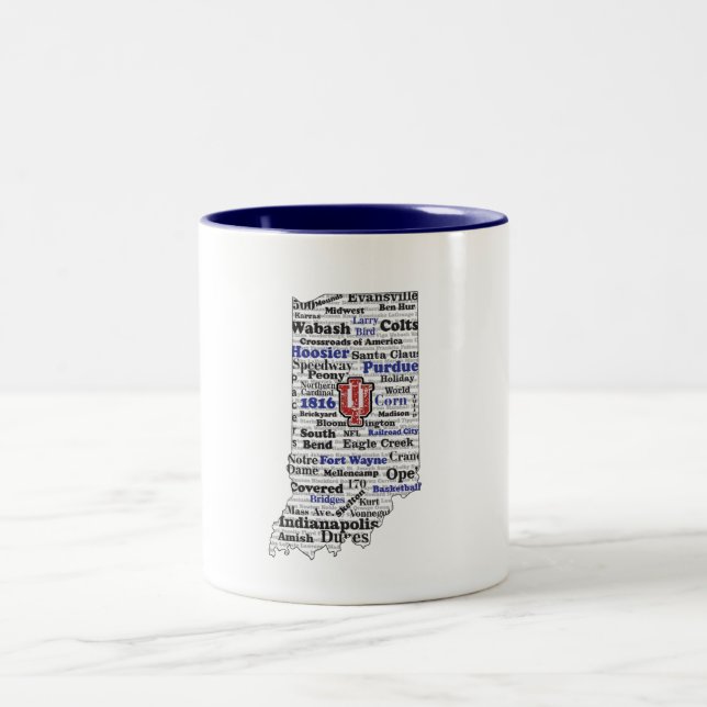 In Word Cloud (V1 Blue) Kaffeezubereitung Tasse (Mittel)