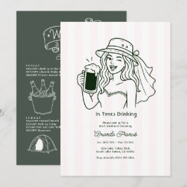 In Zelten Trinken Doodle Camping Junggesellinnenab Einladung