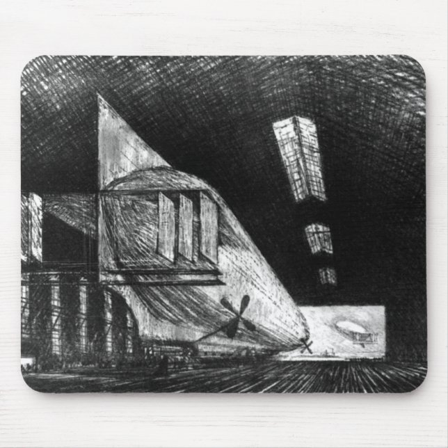 In Zeppelin Shed, Leipzig - Joseph Pennell Mousepad (Vorne)