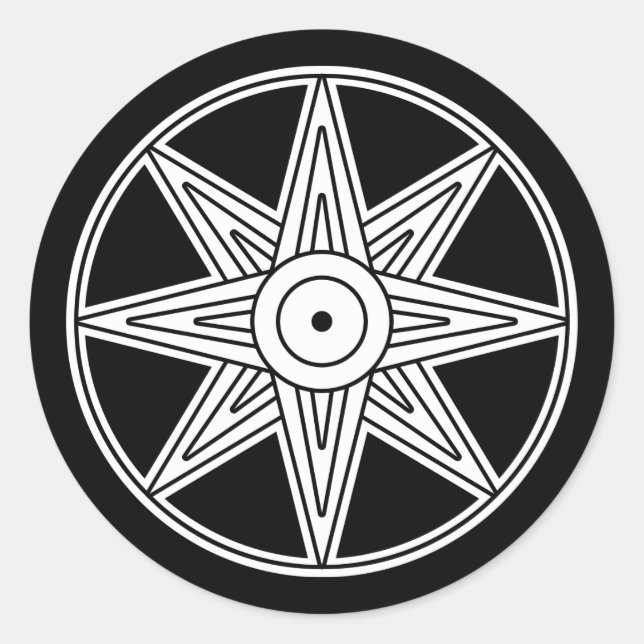 Inanna Star Symbol Runder Aufkleber (Vorderseite)