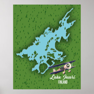 Inari-See Finnland Karte Poster