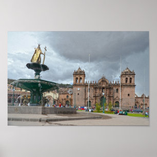 Inca Kaiser Pachacuti Statue, Cusco, Peru Poster