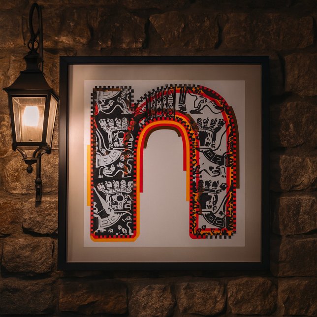 Inca Letter N Artistic Lettering Poster (Von Creator hochgeladen)