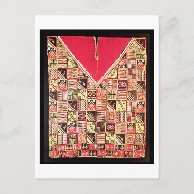 Inca 'Poncho', Bolivien, c.1500 (Wolle) Postkarte (Vorderseite)
