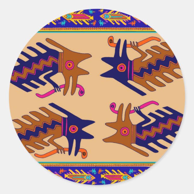 Inca Stamm Serpent Runder Aufkleber (Vorderseite)